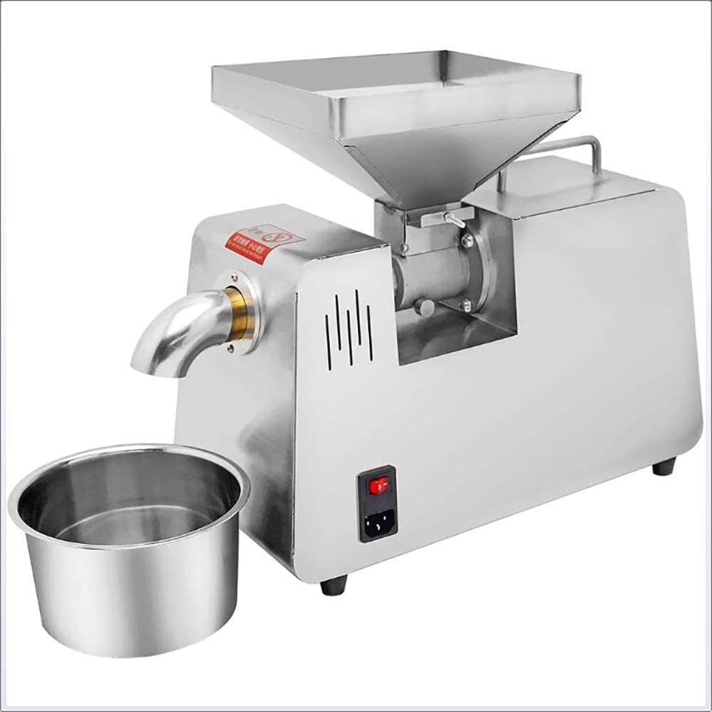 Aserzenith 1 Oil Press Machine 550W Expeller Stainless Steel Oil Presser Hot Cold Pressed Oil Extractor For Nut Peanut Sunflower Seed And Other Oil Crops