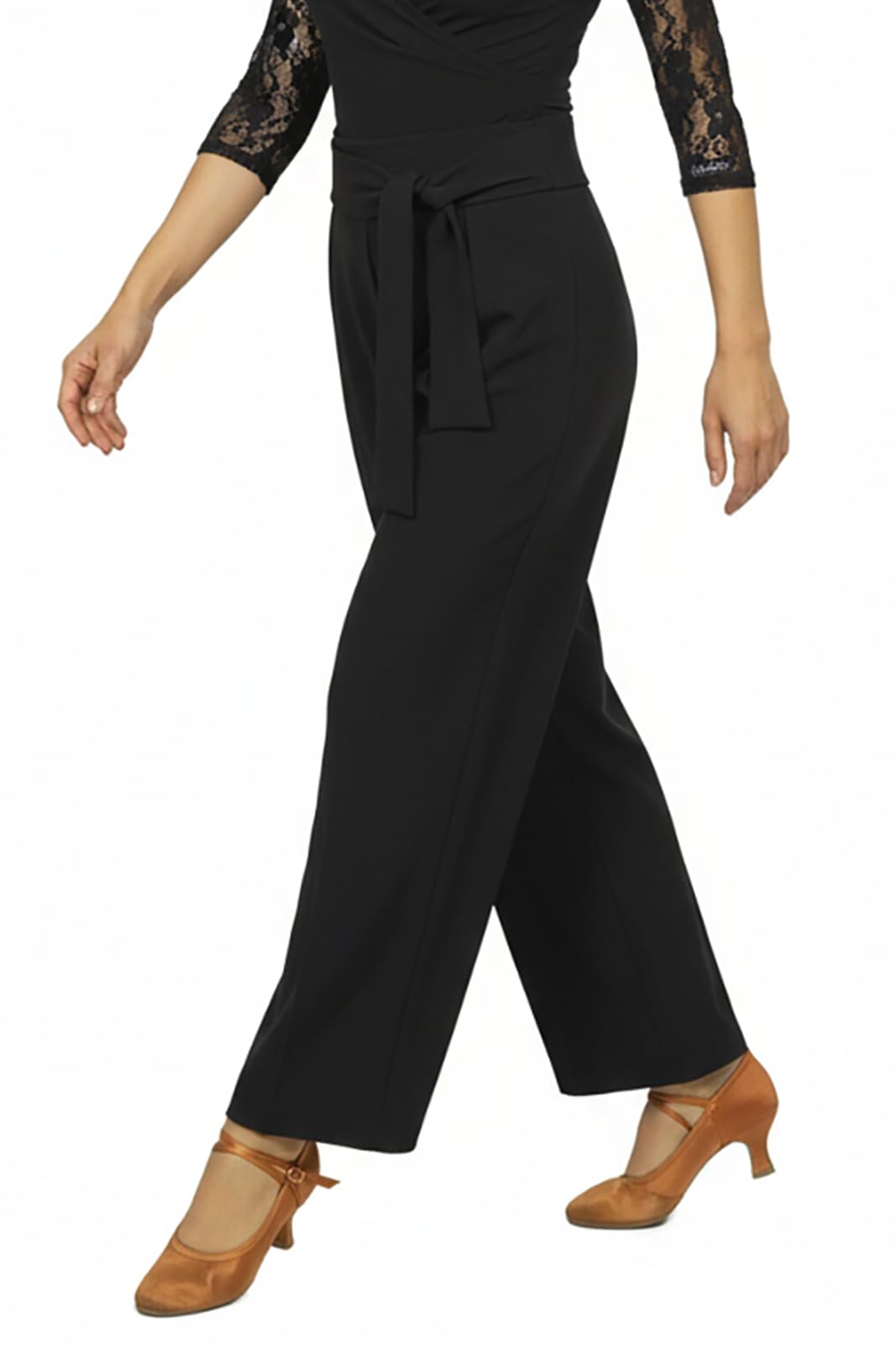 Pantaloni Zaria da Donna per Danza Sportiva – Eleganti con Cintura a Fiocco, Comodi e Flessibili, Made in Italy, Disponibili in Nero Taglie XS-XL