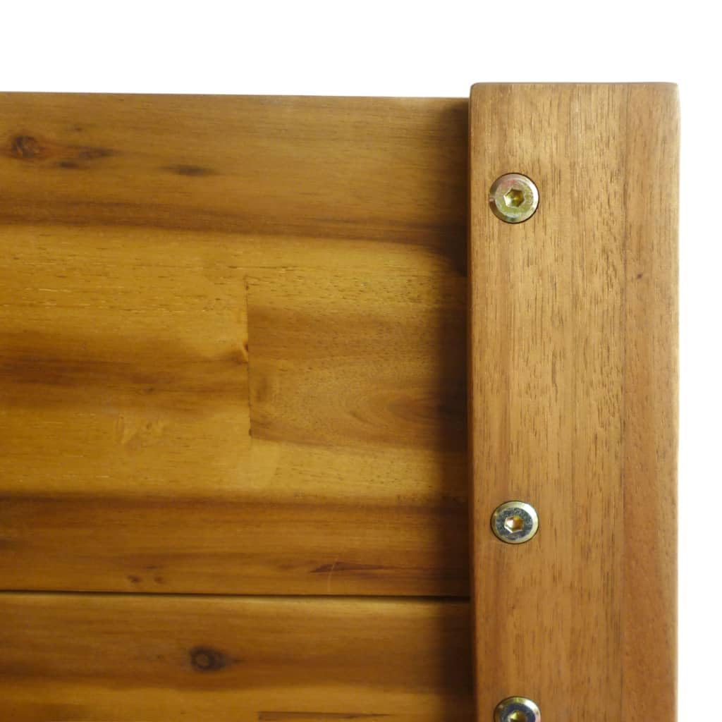 Cama elevada de jardín de madera maciza de acacia, macetero alto 100 x 40 x 84 cm para plantas y flores, estructura rústica con acabado de aceite, montaje sencillo, material