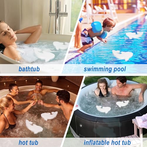 Esponja de delfín para jacuzzi inflable que elimina la grasa y escoria flotante en tu spa 7