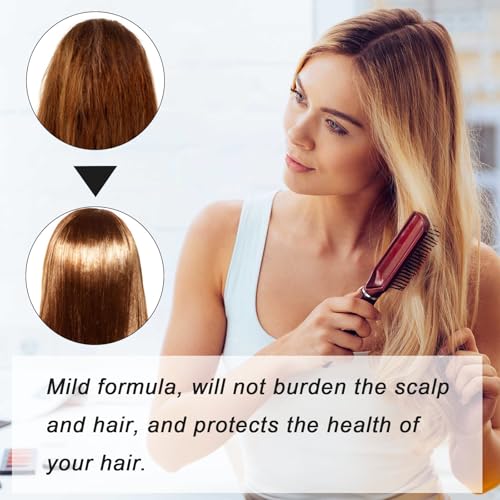 2PCS Protein Hair Straightening Cream, Protein Correction Hair Cream for Smooths Frizz Used with Hair Straightener, Hydrating Hair Mask for Wavy, Curly, Damaged, Twisted and Dry Hair 2OZ *2