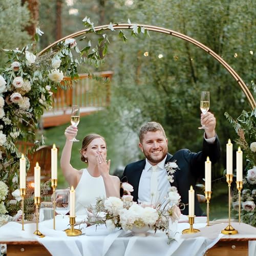 Image of KSWING Upgraded Real Wax Short LED Flameless Taper Candles with Remote, 6 PCS White Candlesticks Battery Operated 3D Flickering - 6 inch Realistic Fake Candle Sticks for Home /Wedding /Fireplace Xmas Decor