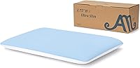 Vista 1 de AM AEROMAX Almohada de espuma viscoelástica hiperdelgada de tamaño estándar de 2.75 pulgadas para personas que duermen boca abajo y espalda, diseño
