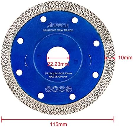 Diamond Saw Blade,3Pcs Super Thin Tile Cutting Disc 115mm / 4.5in Porcelain Cutting Blade for Angle Grinder Tile Saw Cutting Porcelain Tiles Granite Marble Ceramics (4.5")