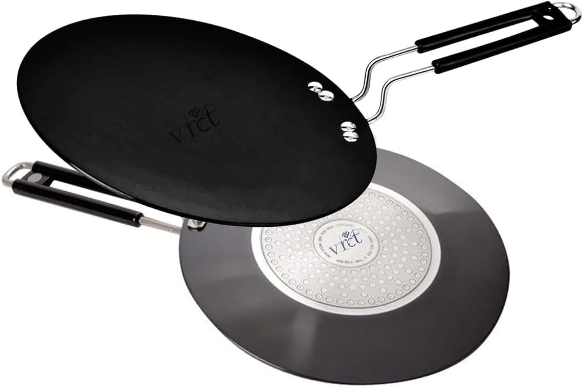 Generic IshraDecor Hard Anodized Roti Tawa,Hard Anodized Cookware,Hard Anodized Concave Tawa for Naan Roti Chapati,Size-10 Inch Diameter, 43X 24 x 12 cm, Black