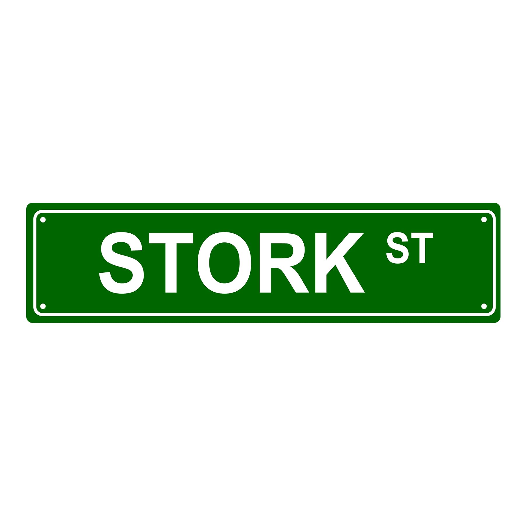 Stork St Animal Metal Tin Street Sign Bar Cafe Garage Cave Home Room Wall Bathroom Farmhouse Garden Porch Patio Decor,4x16 Inch