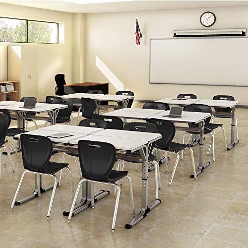 Learniture Shapes Series Stacking School Chairs with Contoured Seats, Heavy-Duty Plastic Stacking Classroom Chairs, 14"H, Set of 4, Black - Image 3