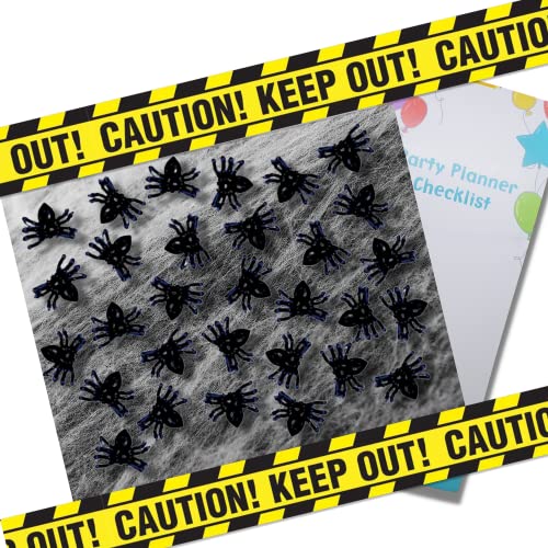 Cinta de precaución de Halloween para decoración de araña, suministros de fiesta, 54 piezas, 2022