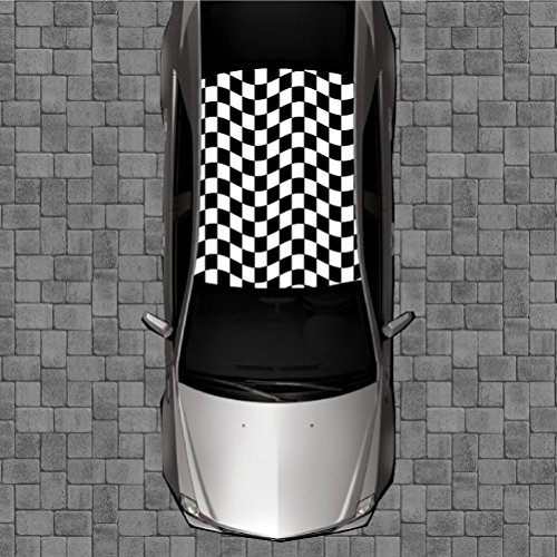 R64 Checkered Flag Roof Wrap - Decal Decals Wraps Vinyl Wraps Art Poster Image Carbon Hood Car Truck Fiber Hood