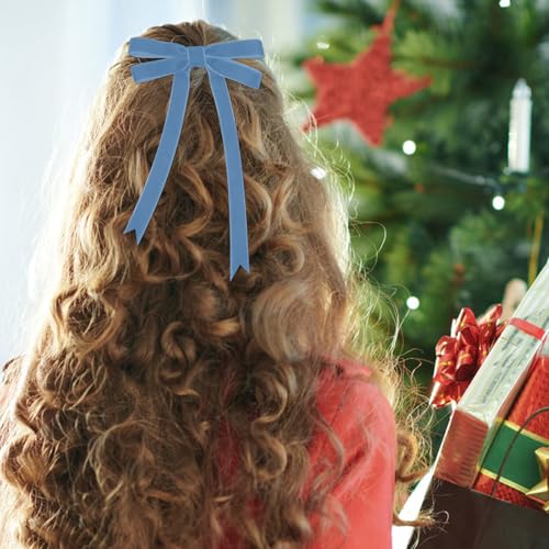 Image of Tsorode 10 Yards Blue Velvet Ribbon for Christmas Tree,5 /8 Inch