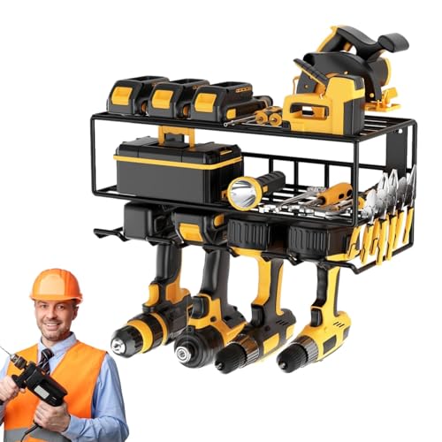 Samuliy Soporte organizador de herramientas eléctricas, soporte de batería de herramientas, estante de almacenamiento de herramientas eléctricas, estante de herramientas de 3 capas, estante de