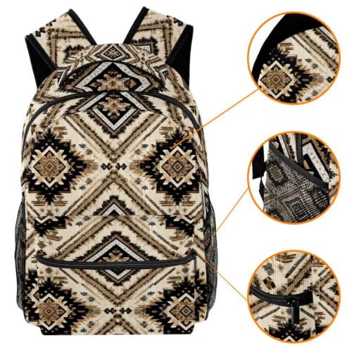 Mochila escolar étnica oriental impermeable de 40cm multicolor para portátil 3