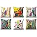 LROSEY Lot de 6 housses de coussin décoratives - 45 x 45 cm - Motif géométrique imprimé - Pour salon, chambre à coucher, maison