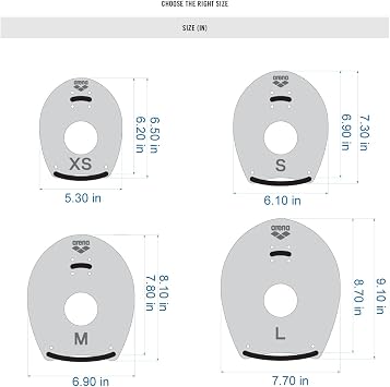 Arena Unisex Elite Hand Paddle 2 for Lap Swimming and Technique Training, Swim Equipment for Men and Women, 4 Sizes