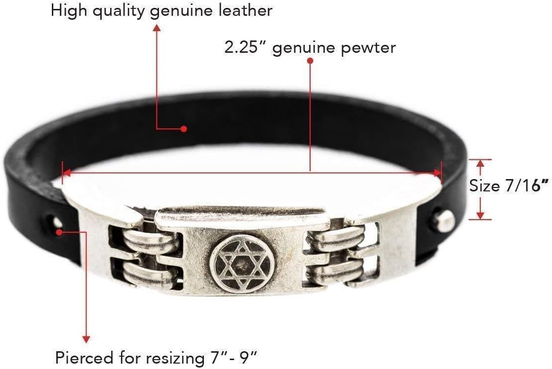 Alef Bet by Paula Handmade Adjustable Leather Religious Charm Bracelet, Jewelry Gift for Women & Men - Image 6