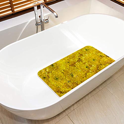 Bain de bébé serein avec le tapis de baignoire à fleurs 37x67cm