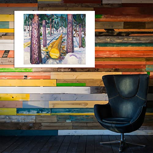 The Yellow Log Edvard Munch affiche encadrée de qualité musée avec cadre premium