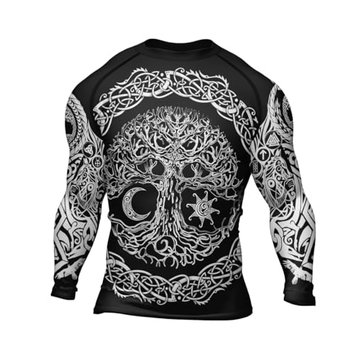 Viking Long Sleeve Compression Shirt for Men MMA BJJ Jiu Jitsu Training Baselayer Skin Performance Fit Rash Guard2