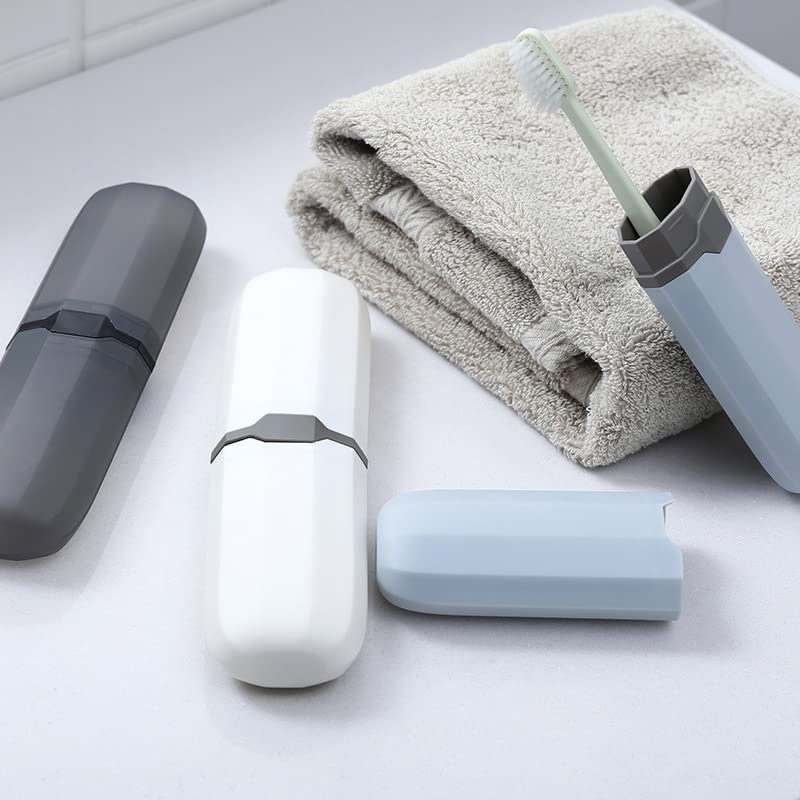 Portable Semi-Transparent Black Toothbrush Case Travel-Friendly Dental Hygiene Holder