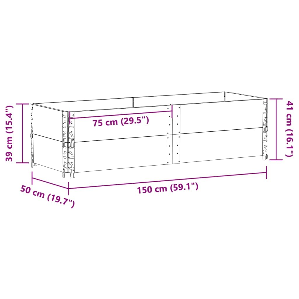 Paretali per Pallet 2 pz 150x50 cm in Legno di Pino,Commercio e Industria,Movimentazione di Materiali,Pianali di carico e Pallet,19.8kg-4010297