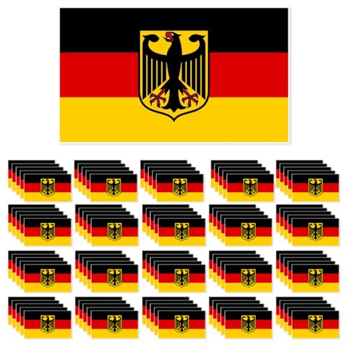 ZORVYN 100er-Pack Aufkleber Deutschlandflagge BRD-Flagge Bundesadler AFD-Patrioten Heimat (8 5 cm)