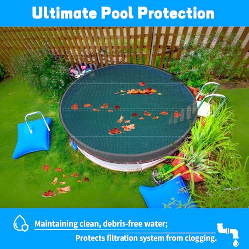Red para hojas para piscina de 24 pies, malla fina resistente miniatura 3