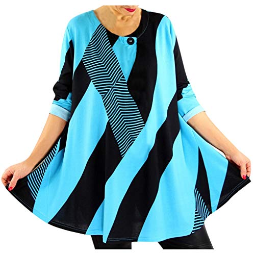 Chemisier à manches longues fluide rayures bleu femme taille 66 anti-froissement