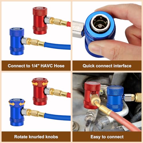 Kit adaptador WADEO R1234yf para carga refrigerante miniatura 6