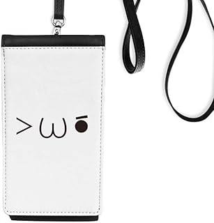 Lovely Face Twinkle Expression Phone Wallet Purse Hanging Mobile Pouch Black Pocket