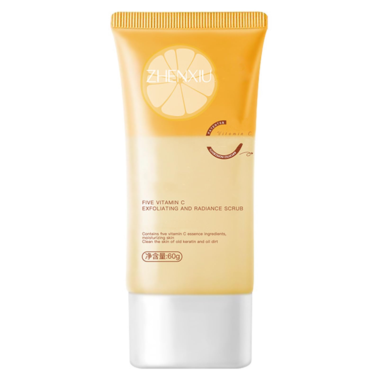 Facial Scrub, Vitamin C Face Exfoliator, Energising Exfoliating Scrub with Natural Fruit Acids and Enzymes, Removes Blackheads, Improves Acne Dark Spots, Cleanses Skin, Brightens Radiance