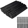 50 Pcs Disposable Eyelash Mascara Mini Brushes for Eye Lashes Extension Eyebrow and Makeup Small brush head and Small handle(Black)