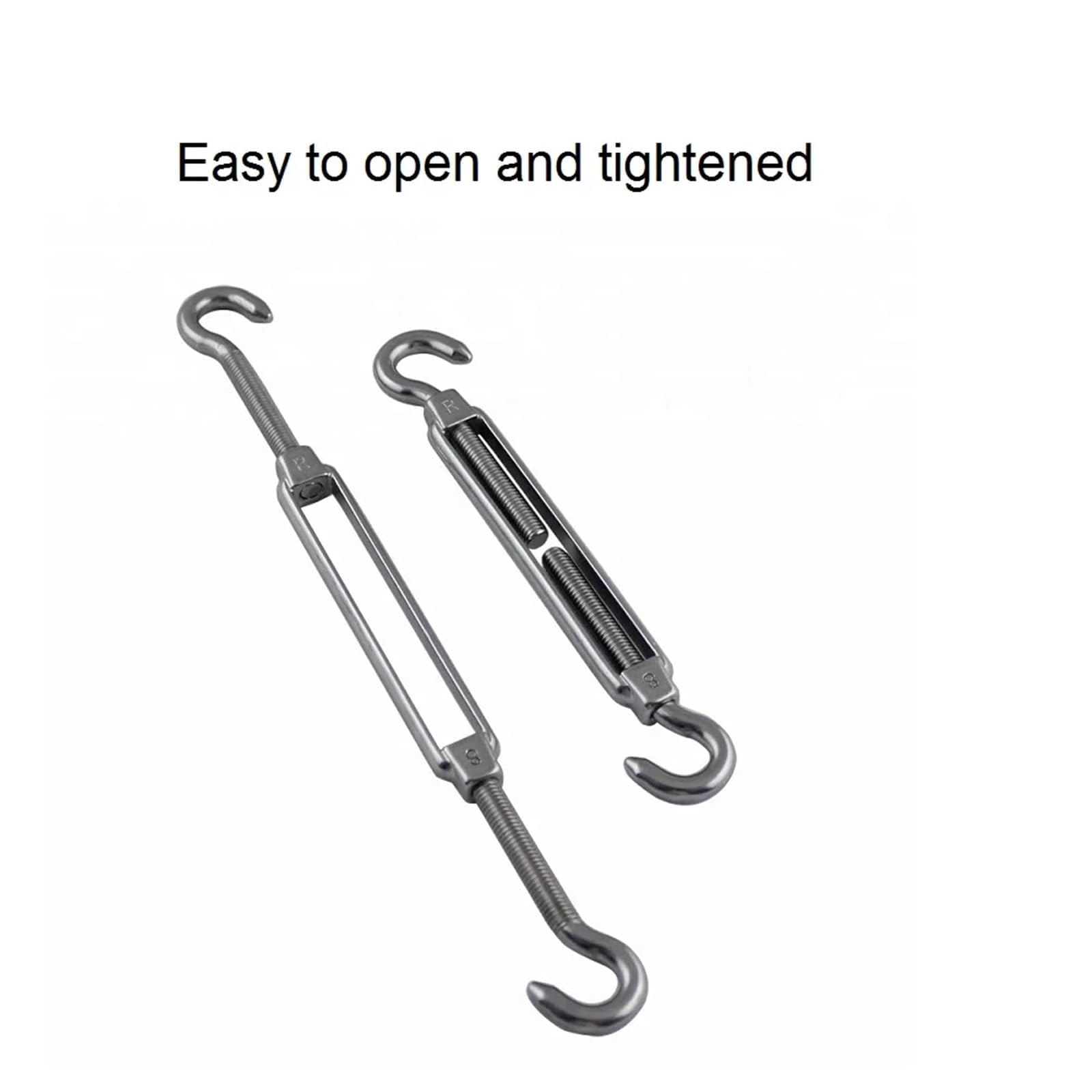 Tenditore a Filo per tenditori, 5 Pezzi in Acciaio Inox 304 tenditore Gancio e Gancio Fune Metallica Tensione Pesante M5 M6 M8 for Tenda da Sole Vela Cavo ringhiera(M5)