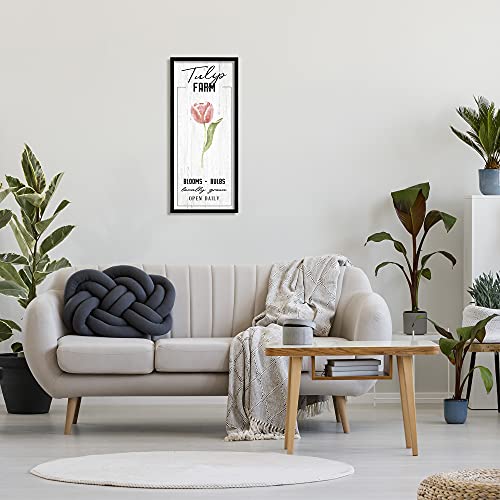 Stupell Industries Tulip Farm Pink Country Floral Locally Grown Blooms, Designed By Kyra Brown Black Framed Wall Art, Grey #TOP1