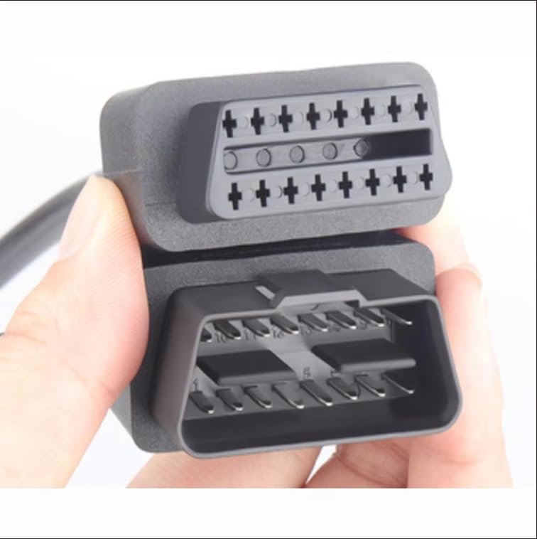 16FT/5m 16Pin OBD2 Extension Cable for Car Diagnostic Tool, OBD-II 16 Pin Right Angle Male to Female ELM327 Diagnostic Extension Cable