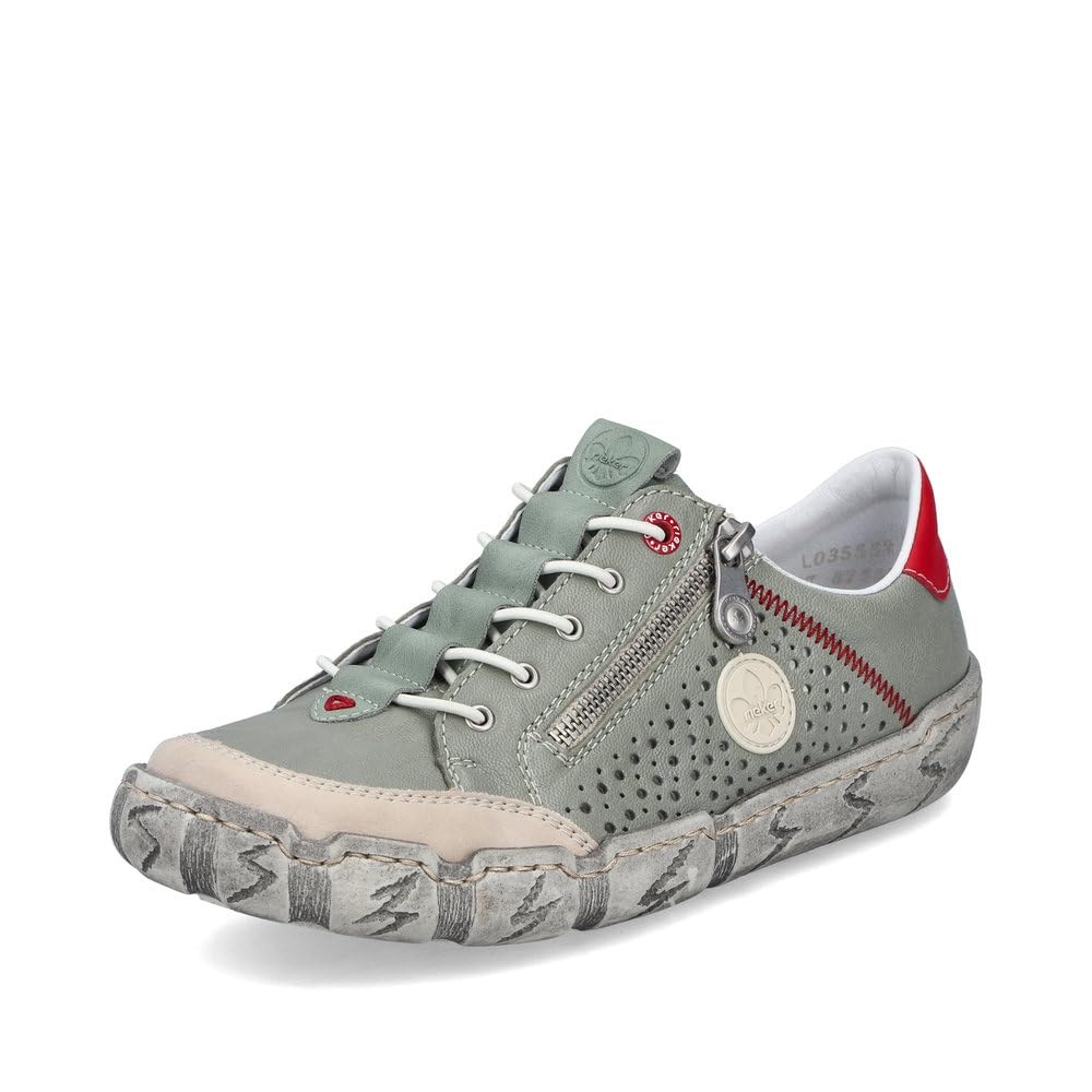 Rieker Low-Top Sneaker Damen L0355 in Grün, Größe 40 EU/6.5 UK