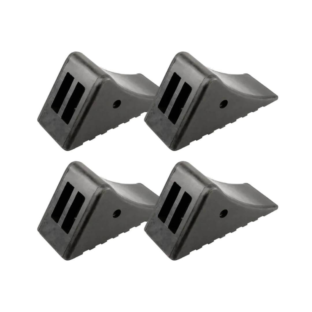 Gummiradkeil Strong Nenngröße 46 für LKW | 4er Set | Unterlegkeil aus vulkanisiertem Neugummi, Hemmschuh für Rollen/Coils | Material: Neugummi; Unterseite: gerastert; Griff: integriert