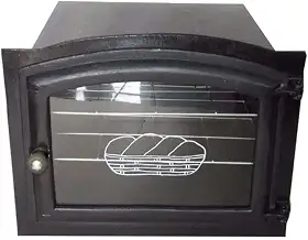 Forno Ferro Fundido Porta Vidro Fogão A Lenha 50x47x33cm G