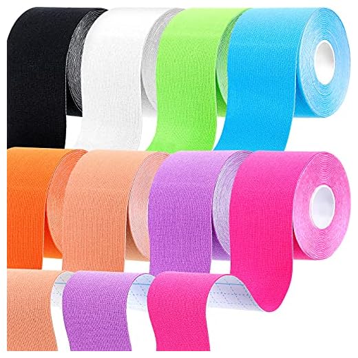 8 Rolls Kinesiology Tapes Athletic Elastic Kneepad Muscle Braces Waterproof Sports Tapes Pain Relief Knee Wrap Tapes for Joint Support and Comfort Knee for Gym Fitness Running Tennis Swimming Football