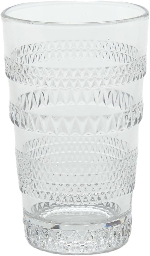 Tableau Madison Clear Tall Beverage Glass Drinkware 4 Piece Set