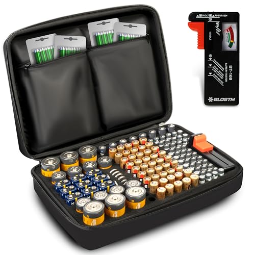 Boîte De Rangement Piles Avec Testeur - Organisateur Jusqu'à 90 Piles AA AAA Pour Garage