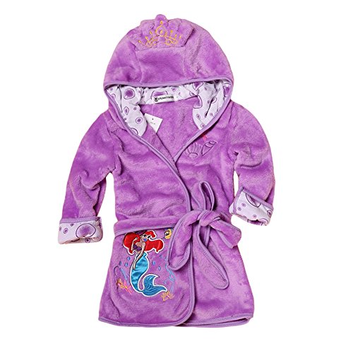 Baby Boys Girls Cartoon Supersoft Absorbent Bathrobe Coral Fleece Infant Toddler Muticolored Sleepwear Outfit (Purple, 2-3 Years)