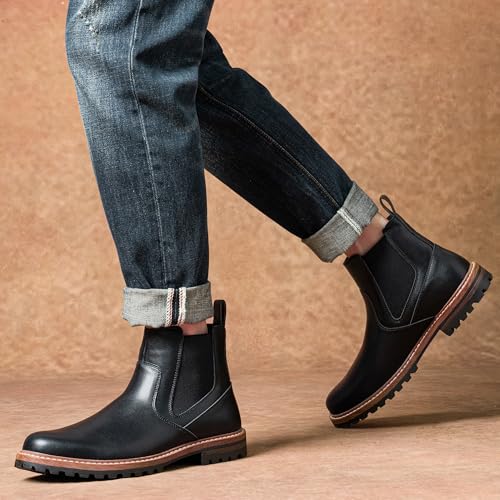 Image of Jousen Chelsea Boots Casual Slip On Ankle Waterproof Mens Boots