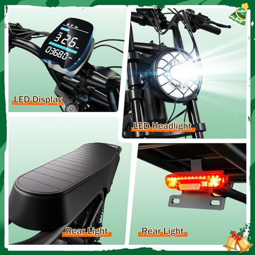 Image of TST Electric Bike for Adults, 1500W Peak Motor 60 Miles Fat Tire Ebike with 48V 15Ah Removable Battery 20 inch Fat Tire Electric Bike, Dual Suspension,7 Speeds