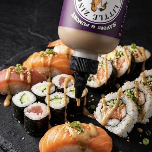 Image of Little Zing Garlic Miso Mustard, Savory Umami Sauce with White Miso, Black Garlic & Red Wine Vinegar, Vegan & Gluten Free, for Sushi, Ramen, Poke Bowls & Roasted Veg, 10 oz