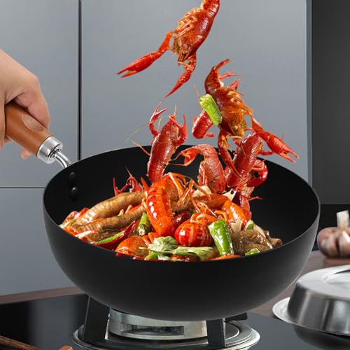 Wok de acero al carbono, fondo plano, 24 cm miniatura 3