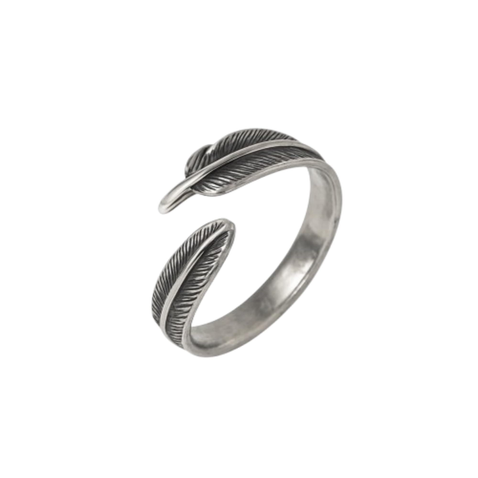 Bague ouverte en argent sterling plumes d'ange, le cadeau idéal - 8