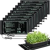 ROCEEI 6 Pack Durable Seedling Heat Mat 10 x 20.75 Waterproof Plant Heating Pad Warm Hydroponic Grow Mat for Greenhouse Grow Seed Starting Plant Germination (Black,Green)