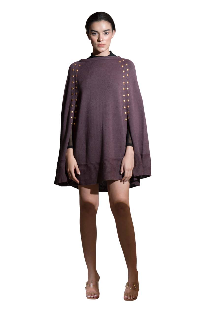 Stylish Woollen Cloak for Women | Soft Layered Wrap Shawl | Elegant Draped Outerwear Cape | Lightweight Winter Fashion Cape | Chic Westernwear Layer for Travel-image-6