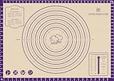 Alfombrilla para hornear, 28 x 20 pulgadas, silicona de grado alimenticio, extra grande, antiadherente, con medición, antideslizante, para hacer galletas, macarrones, pan y pastelería