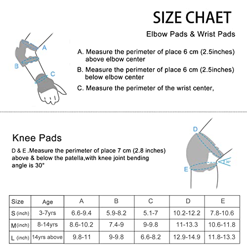 Knee Pads Elbow Pads with Wrist Guards Protective Gear Set for Kids Youth Adult Skateboard Sports Rollerblade Skateboarding Roller Skating Bicycling 6 in 1 3 51lMS7V8sLL